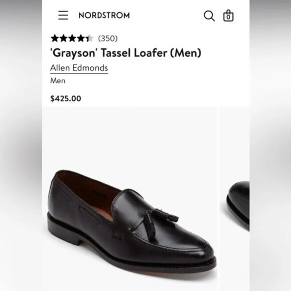Allen Edmonds Grayson Men\'s Black Leather Tassels Loafers Sz 9.5C Classic Dress main image 7